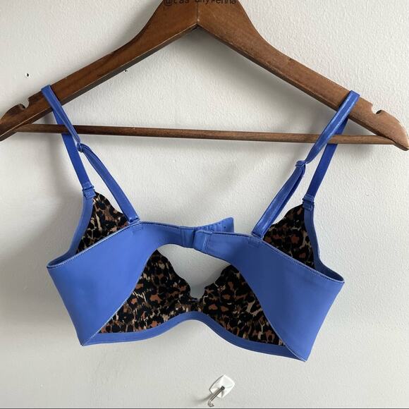 B. Tempt'd | Blue Indigo Scalloped Convertible Push-up Bra Women’s Underwire - Picture 3 of 6